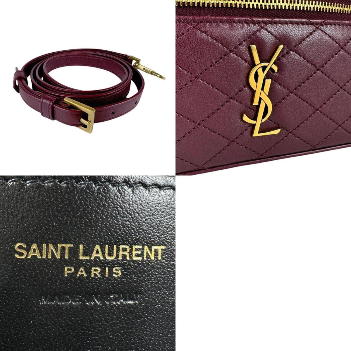 YVES SAINT LAURENT GABY VANITY CASE IN LAMBSKIN LEATHER