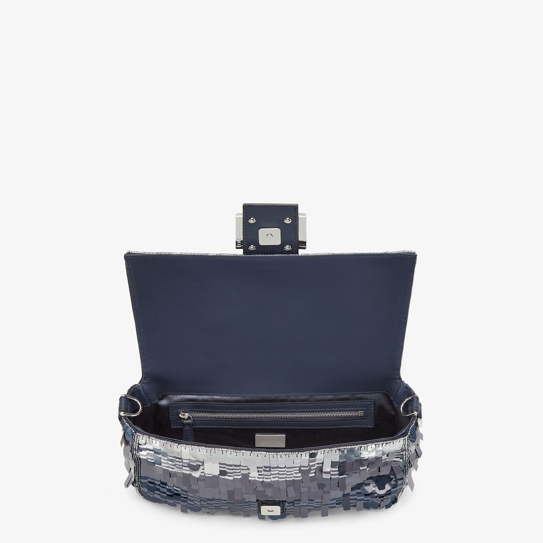 FENDI BAGUETTE BAG IN BLUE SEQUINS AND LEATHER