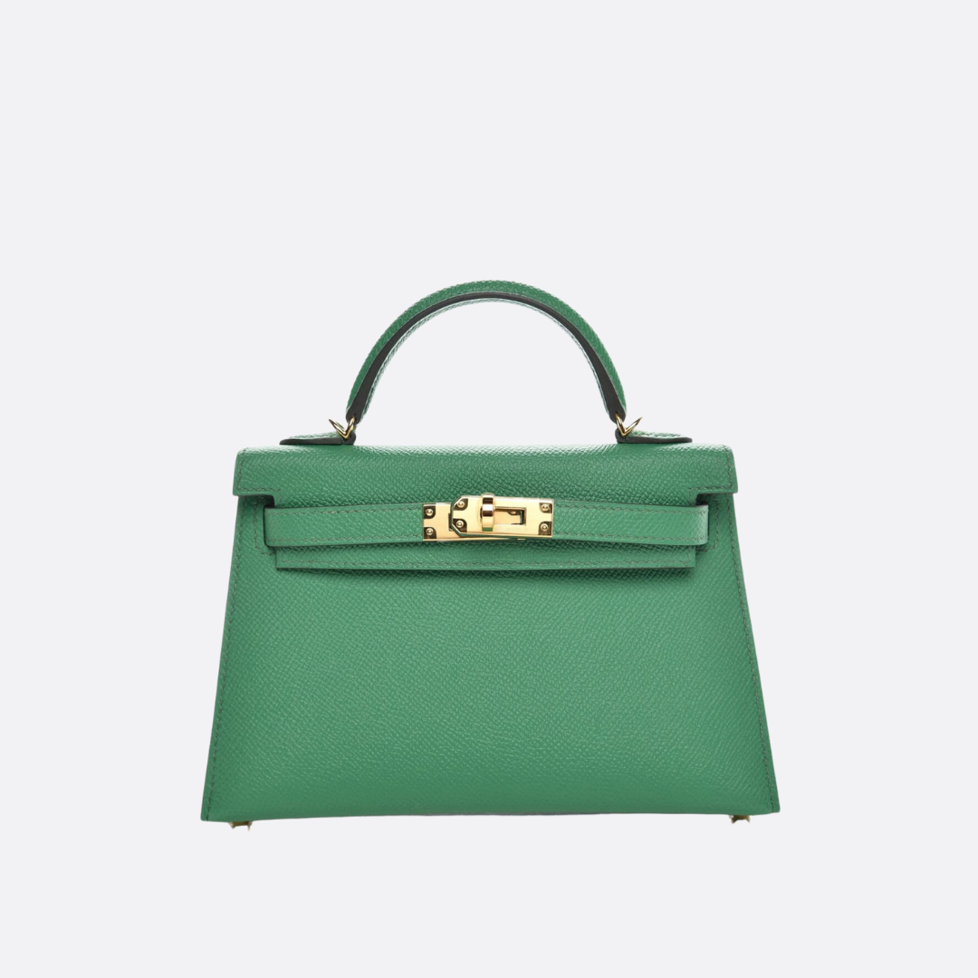 HERMÈS KELLY 20 BAG WITH GOLD HARDWARE IN GREEN