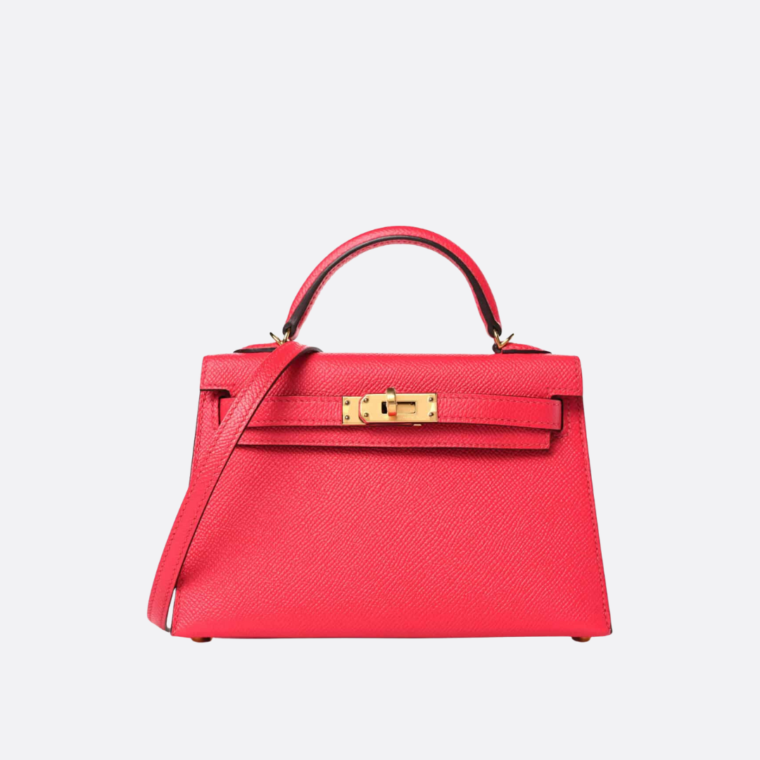 HERMÈS KELLY 20 BAG WITH GOLD HARDWARE IN PINK