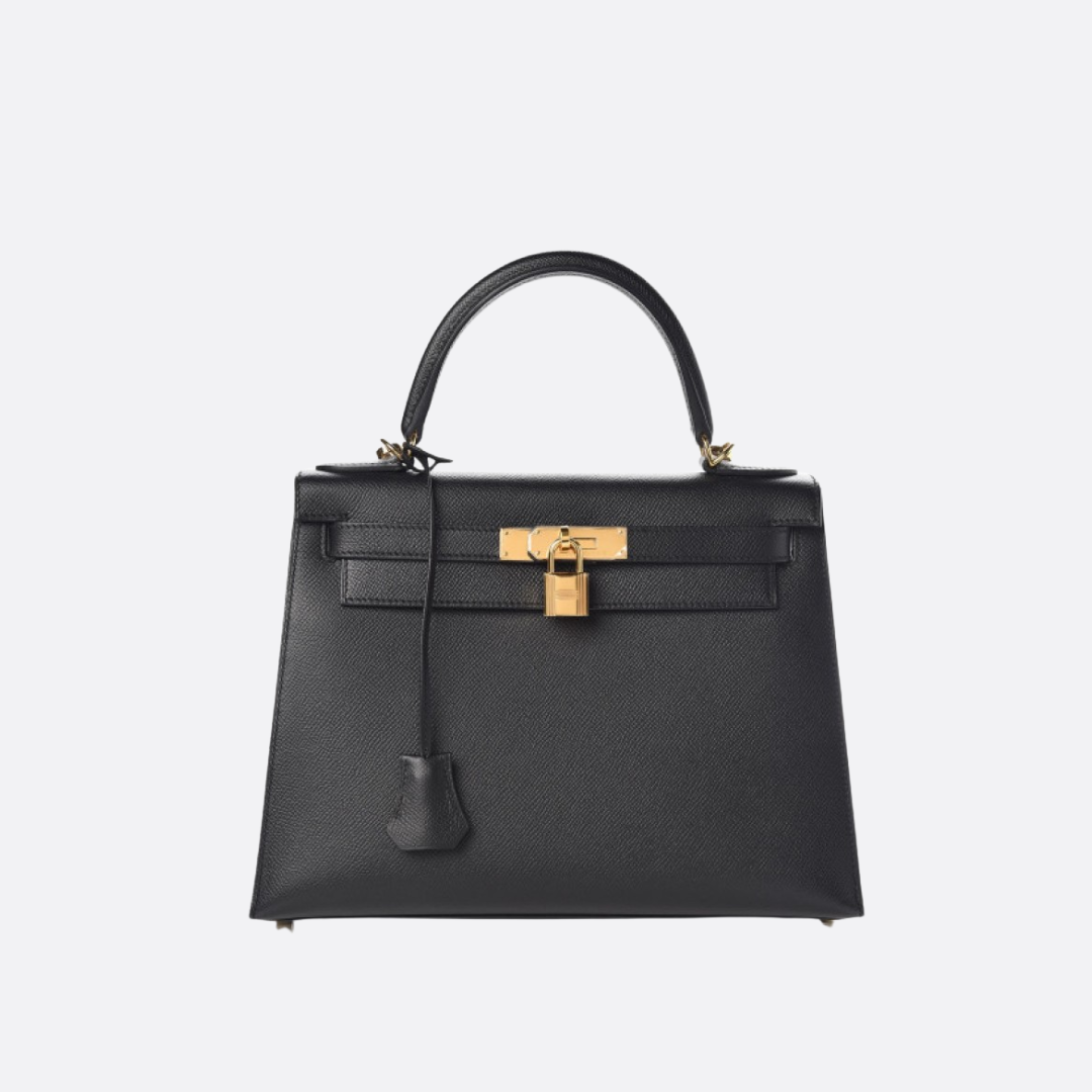 HERMÈS KELLY 25 BAG WITH GOLD HARDWARE IN BLACK
