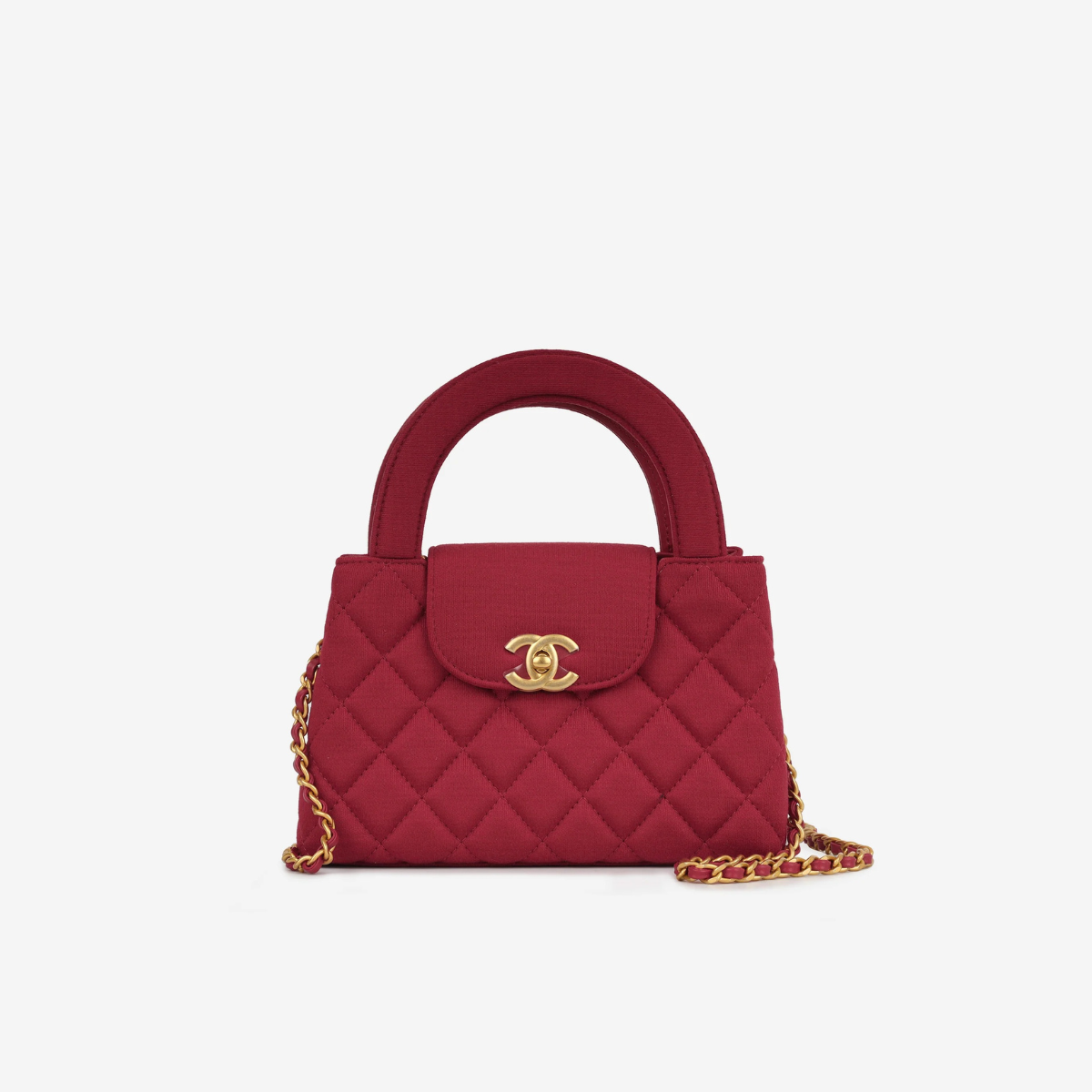 CHANEL MATELASSÉ HANDBAG IN RED CANVAS