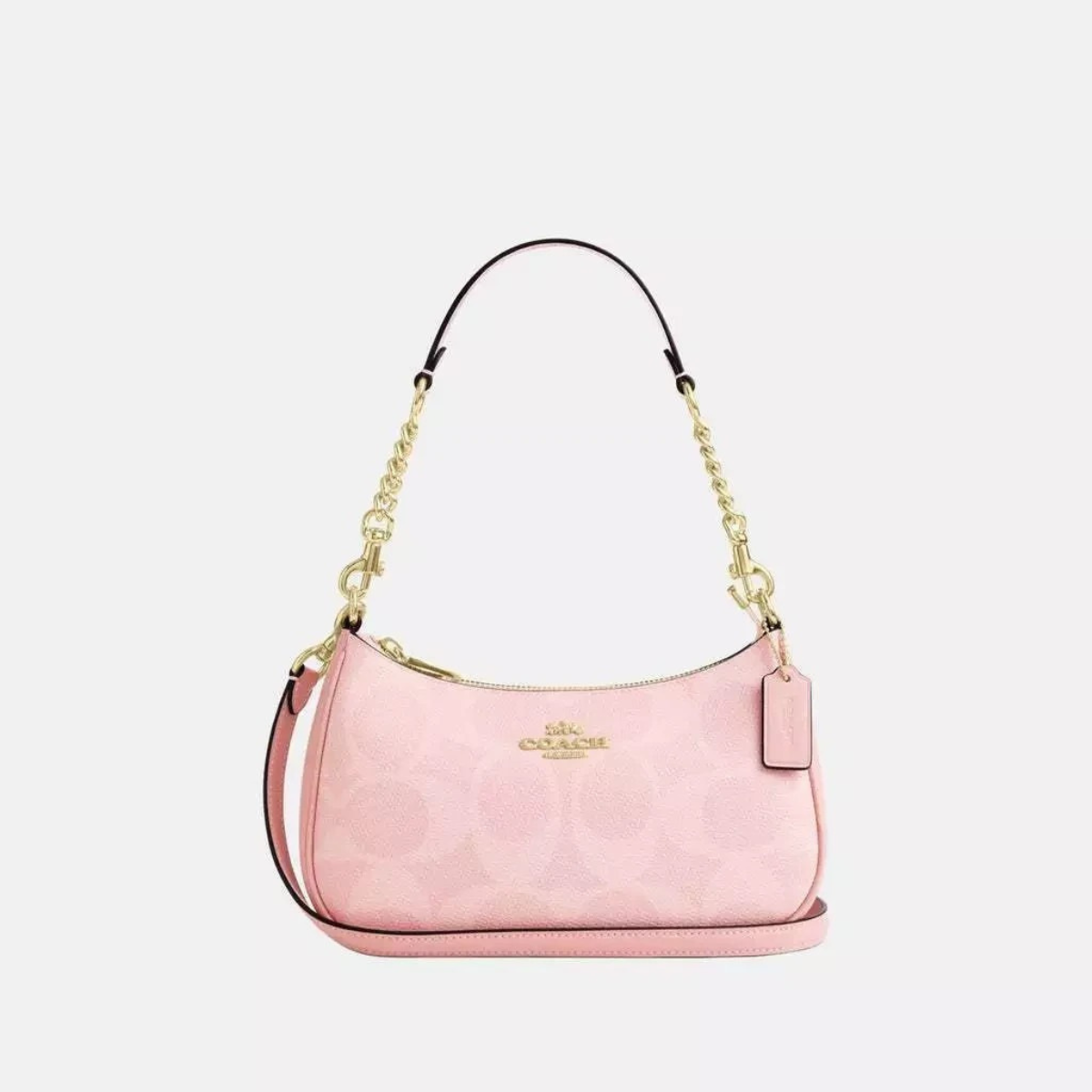 COACH TERI SHOULDER BAG IN SIGNATURE CANVAS PINK