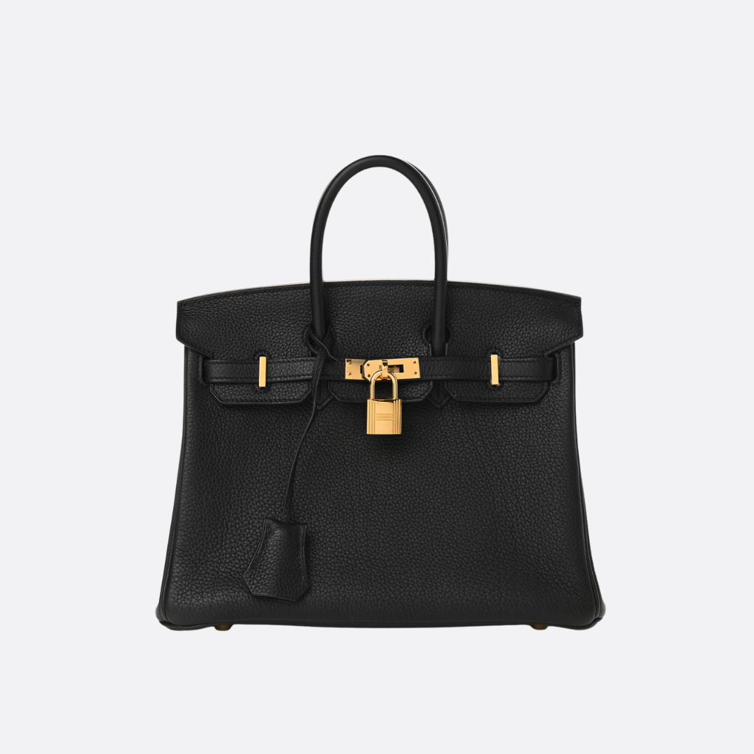 HERMÈS BIRKIN 25 BAG WITH GOLD HARDWARE IN BLACK
