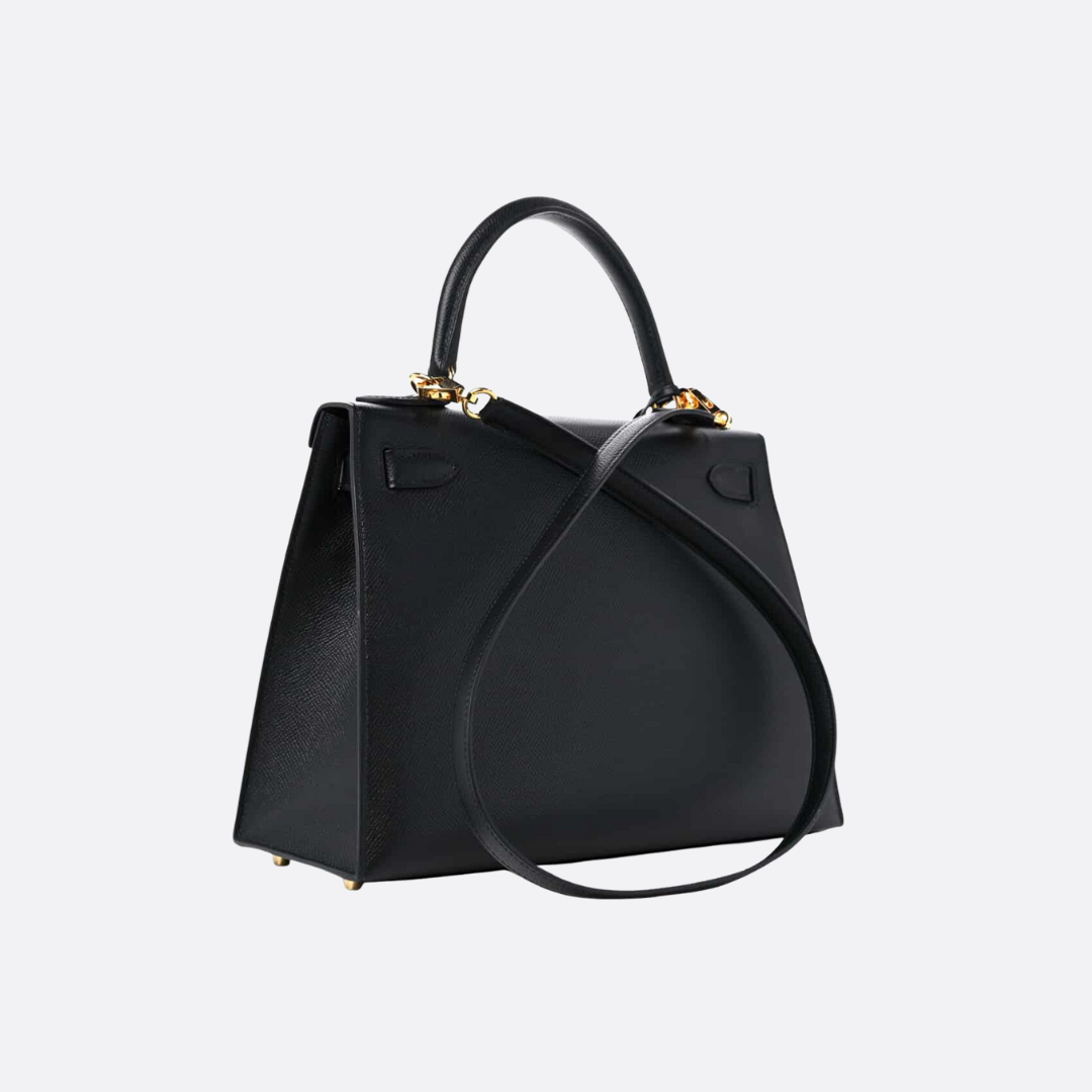 HERMÈS KELLY 28 BAG WITH GOLD HARDWARE IN BLACK