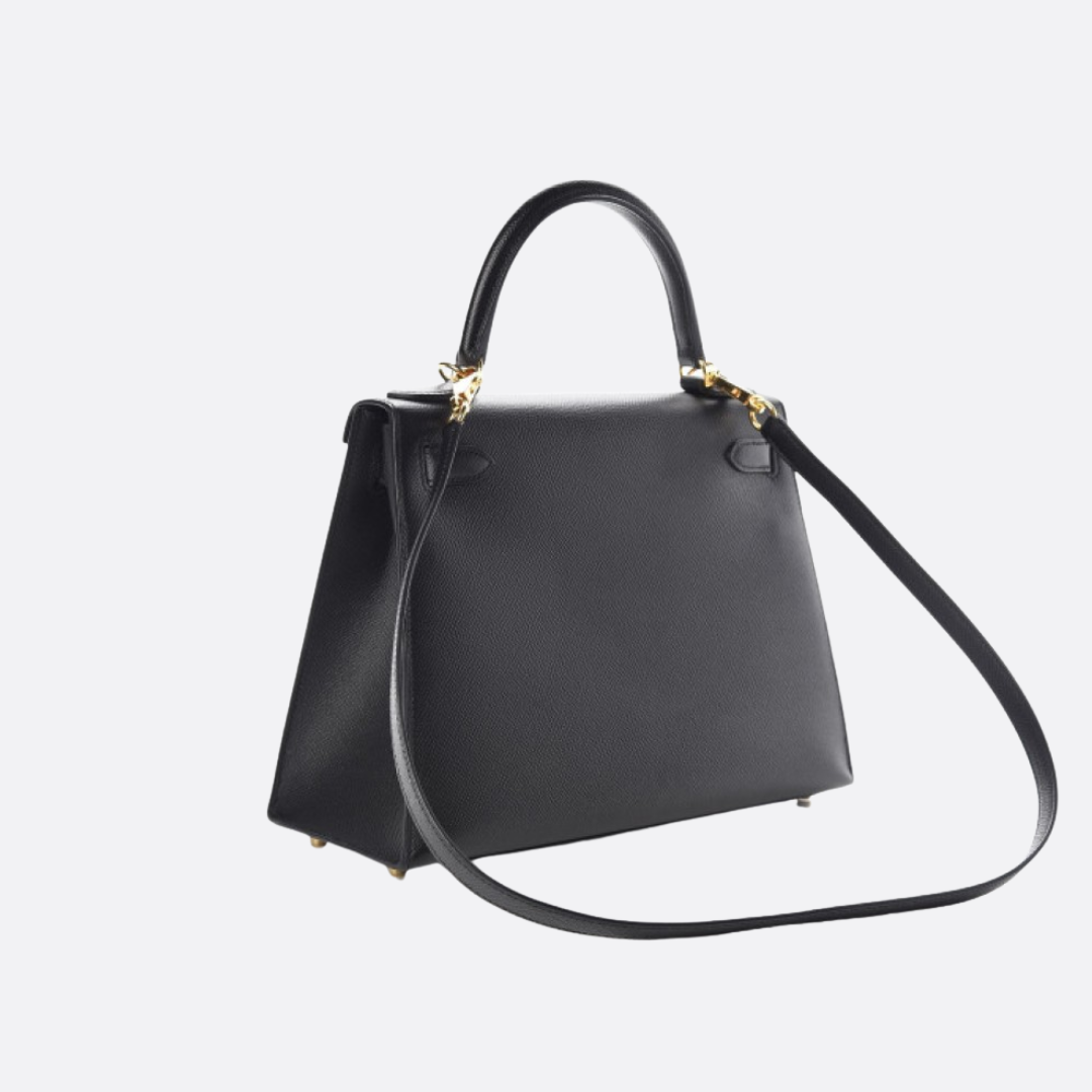 HERMÈS KELLY 25 BAG WITH GOLD HARDWARE IN BLACK