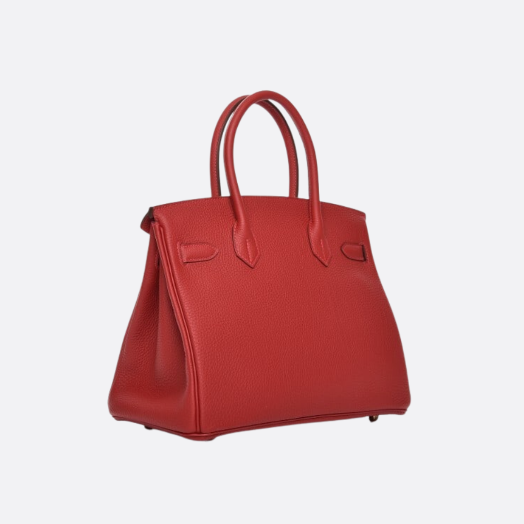 HERMÈS BIRKIN 30 BAG WITH GOLD HARDWARE IN RED