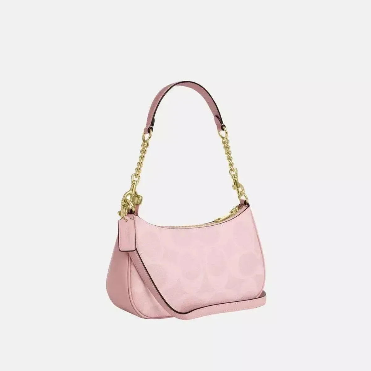 COACH TERI SHOULDER BAG IN SIGNATURE CANVAS PINK