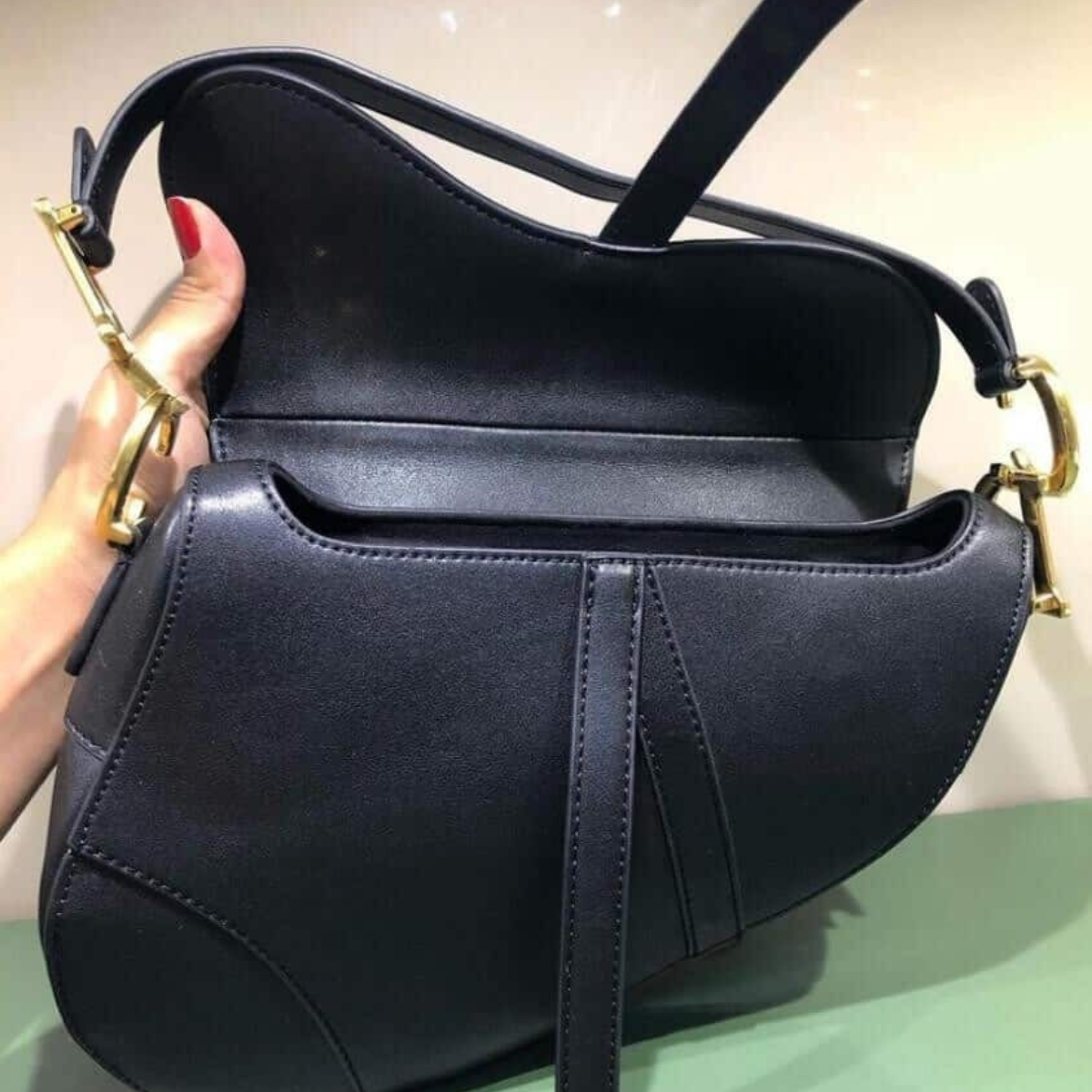 LARGE SOFT SADDLE BAG WITH STRAP BY DIOR