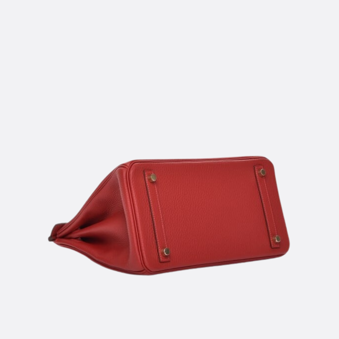 HERMÈS BIRKIN 30 BAG WITH GOLD HARDWARE IN RED