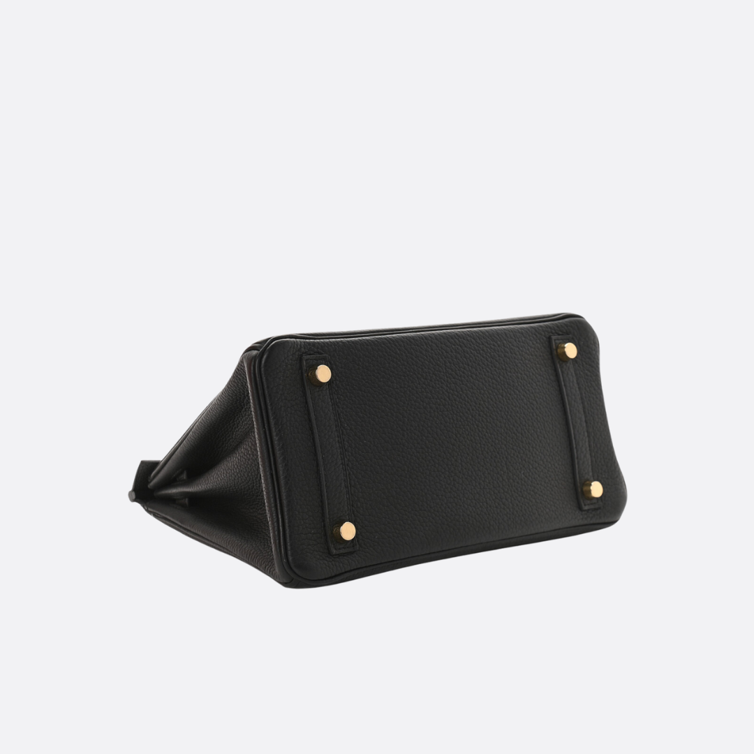 HERMÈS BIRKIN 25 BAG WITH GOLD HARDWARE IN BLACK