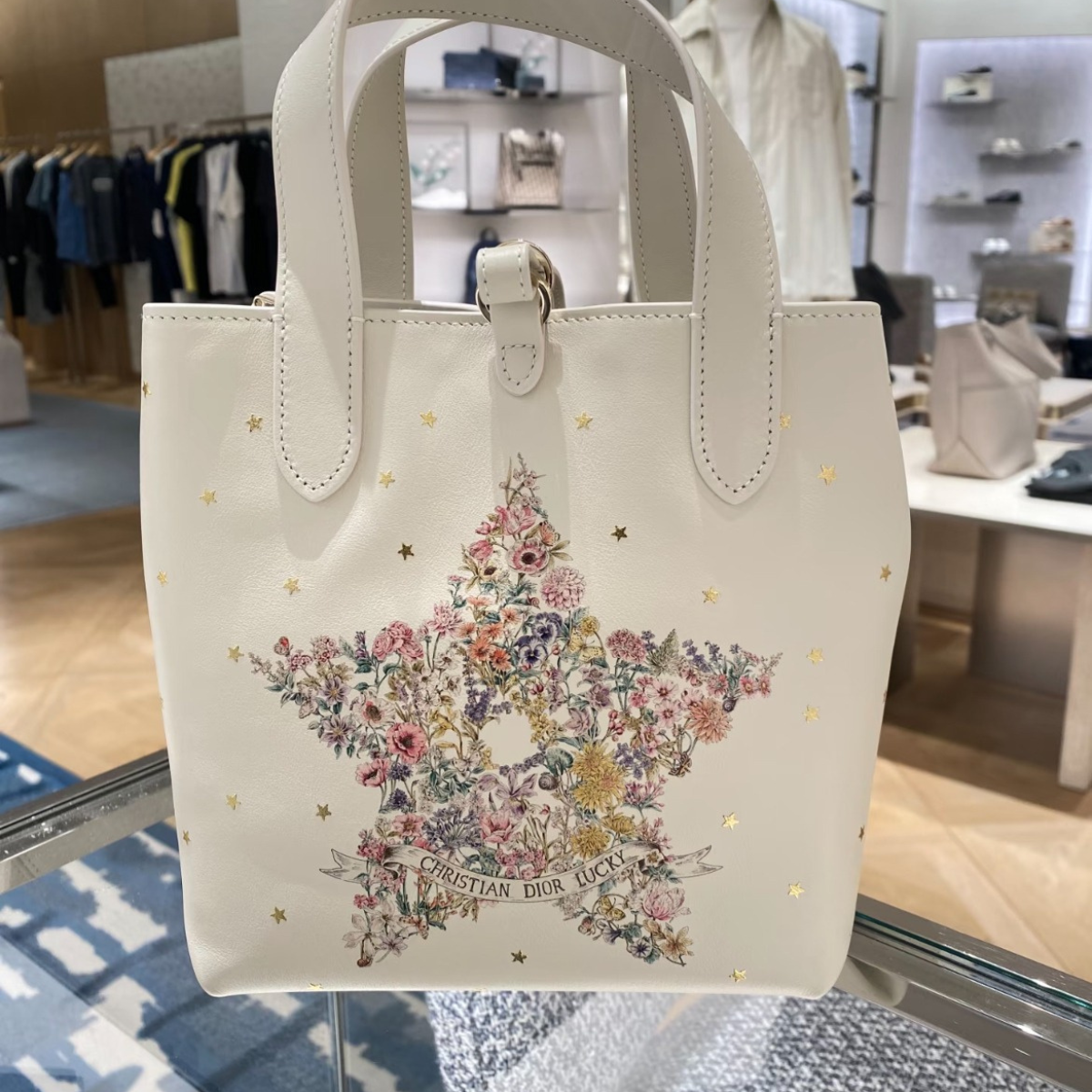 VERTICAL SMALL DIOR LUCKY DIOR TOUJOURS TOTE BAG
