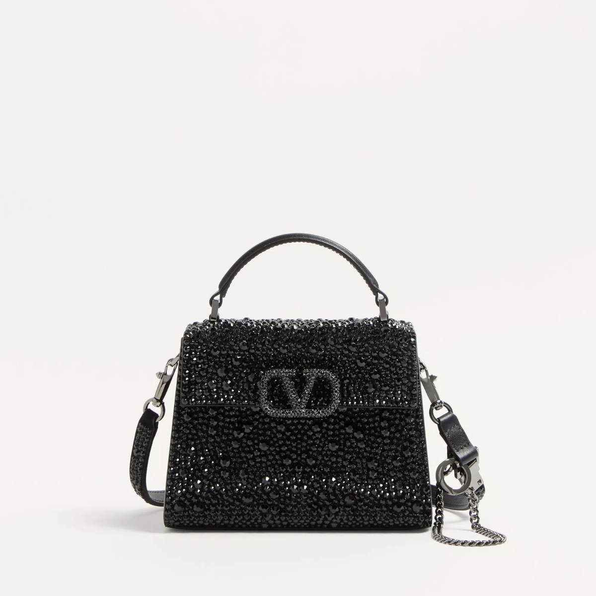 VALENTINO GARAVANI VSLING MINI BAG WITH CRYSTALS IN BLACK