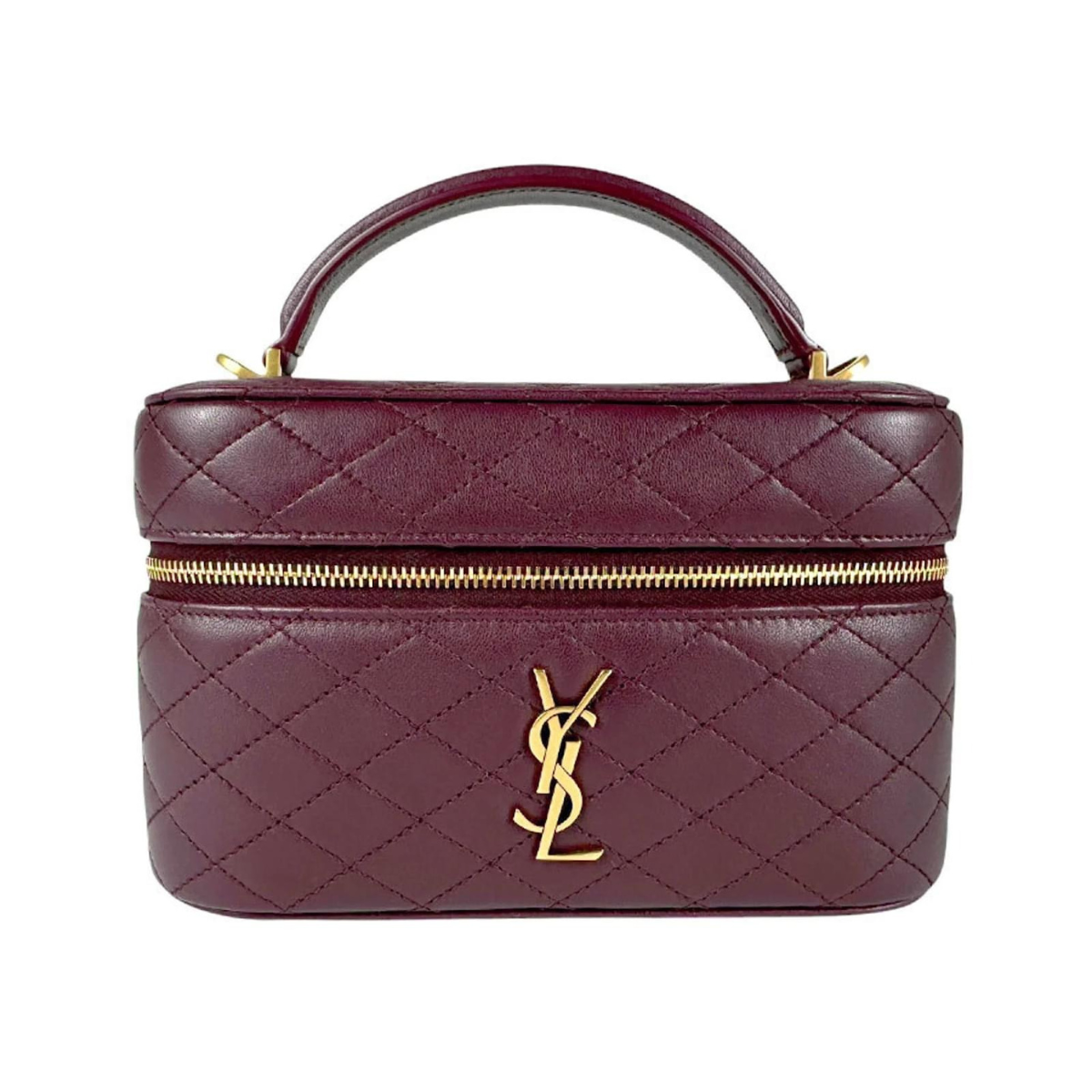 YVES SAINT LAURENT GABY VANITY CASE IN LAMBSKIN LEATHER