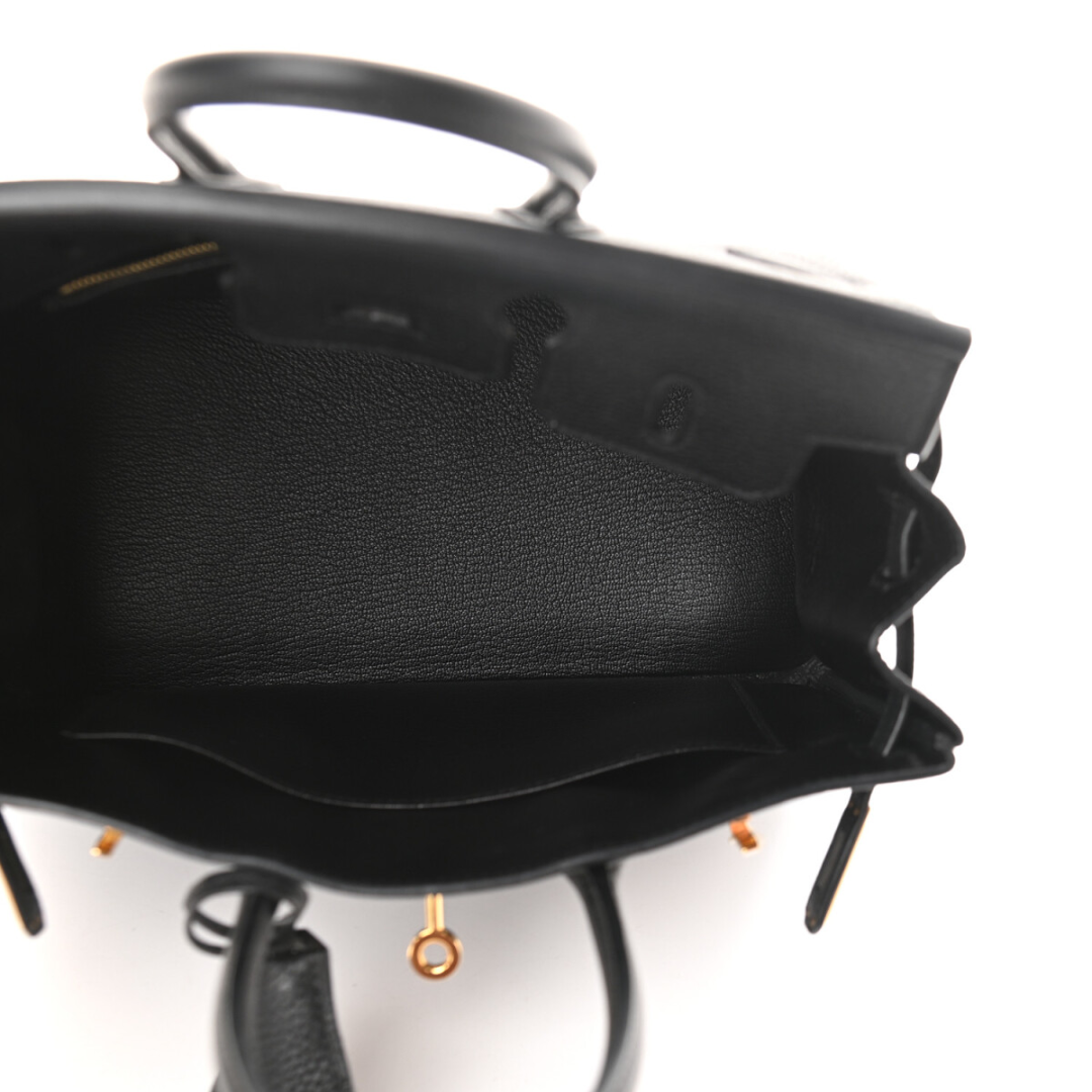 HERMÈS BIRKIN 25 BAG WITH GOLD HARDWARE IN BLACK