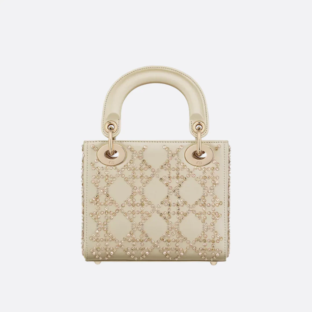 MINI LADY DIOR WITH PEARL EMBROIDERY