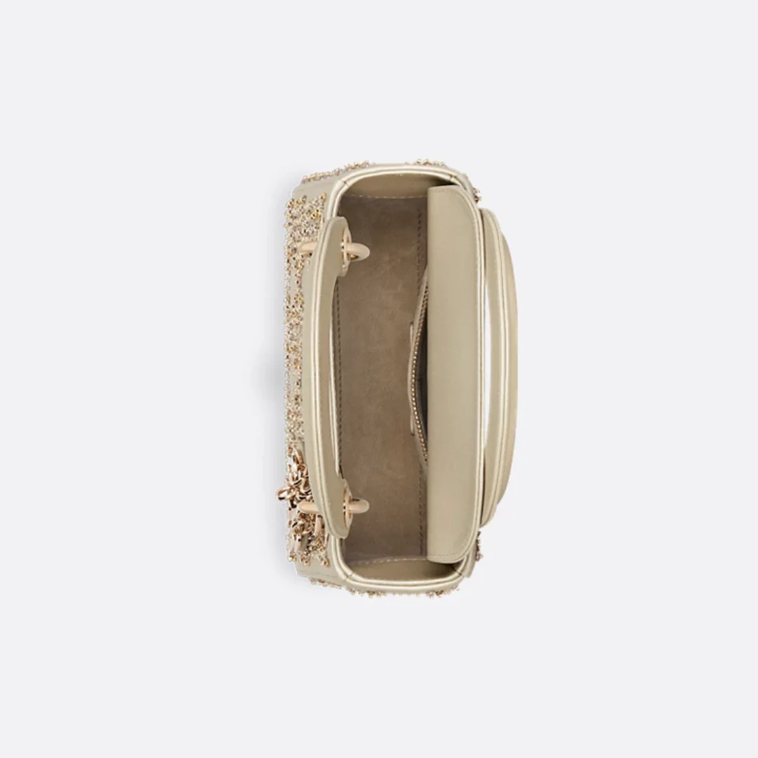 MINI LADY DIOR WITH PEARL EMBROIDERY